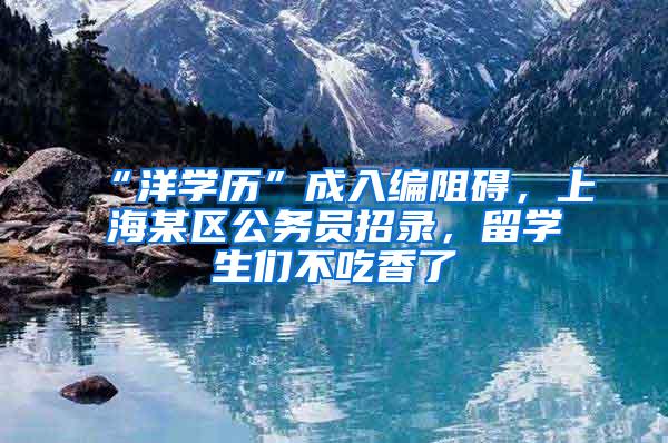 “洋学历”成入编阻碍，上海某区公务员招录，留学生们不吃香了