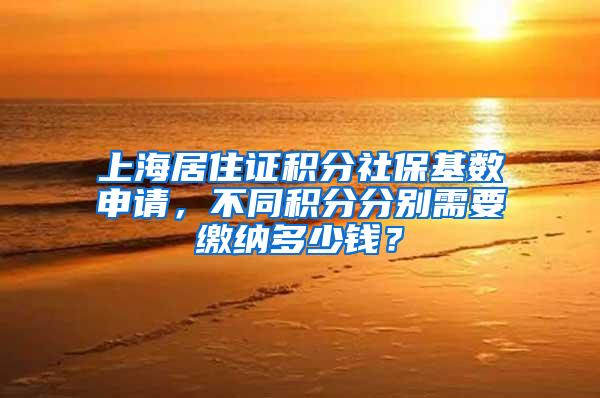 上海居住证积分社保基数申请，不同积分分别需要缴纳多少钱？