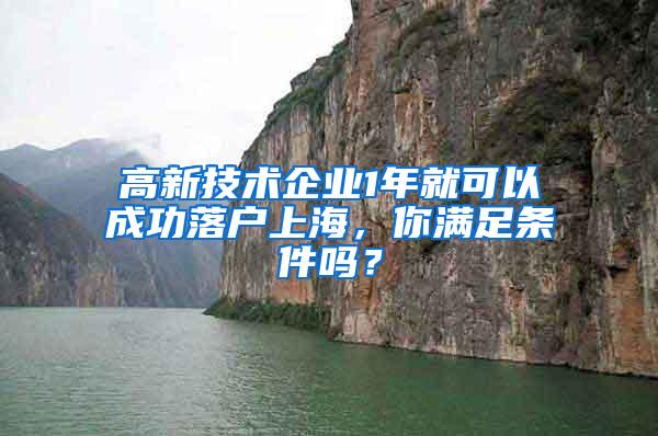 高新技术企业1年就可以成功落户上海，你满足条件吗？
