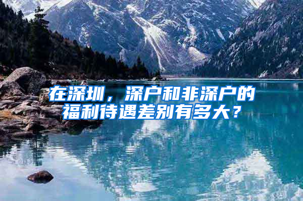 在深圳，深户和非深户的福利待遇差别有多大？