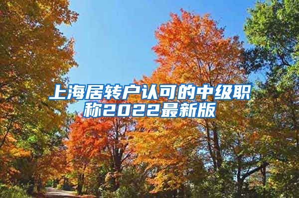上海居转户认可的中级职称2022最新版