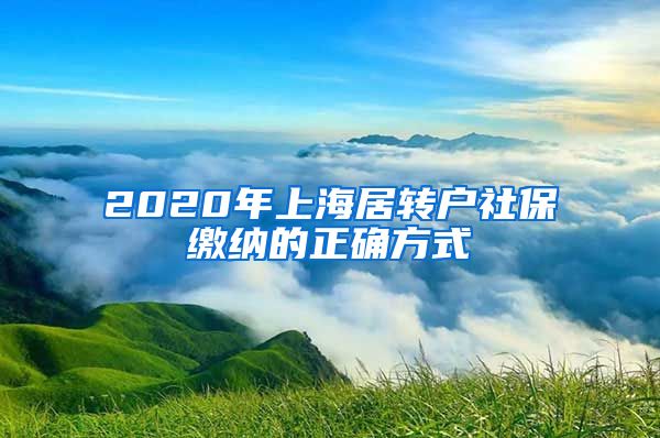 2020年上海居转户社保缴纳的正确方式