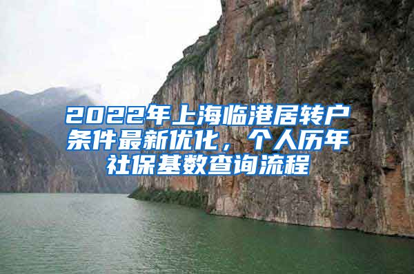 2022年上海临港居转户条件最新优化，个人历年社保基数查询流程