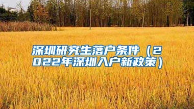 深圳研究生落户条件（2022年深圳入户新政策）