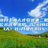 8月上海人才引进第二批公示名单出炉，公示1801人！比1月增长80%