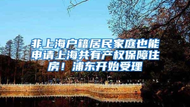 非上海户籍居民家庭也能申请上海共有产权保障住房！浦东开始受理