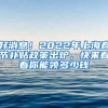 好消息！2022年上海春节补贴政策出炉，快来看看你能领多少钱