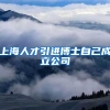 上海人才引进博士自己成立公司