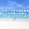 7月考！今年上海市事业单位计划招聘人数增16.2%，应届毕业生岗位逾六成
