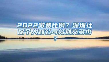 2022缴费比例？深圳社保个人和公司分别交多少？