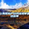 上海居转户12月出初审通过名单