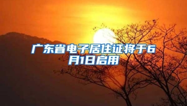 广东省电子居住证将于6月1日启用