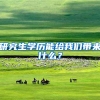 研究生学历能给我们带来什么？