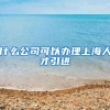 什么公司可以办理上海人才引进